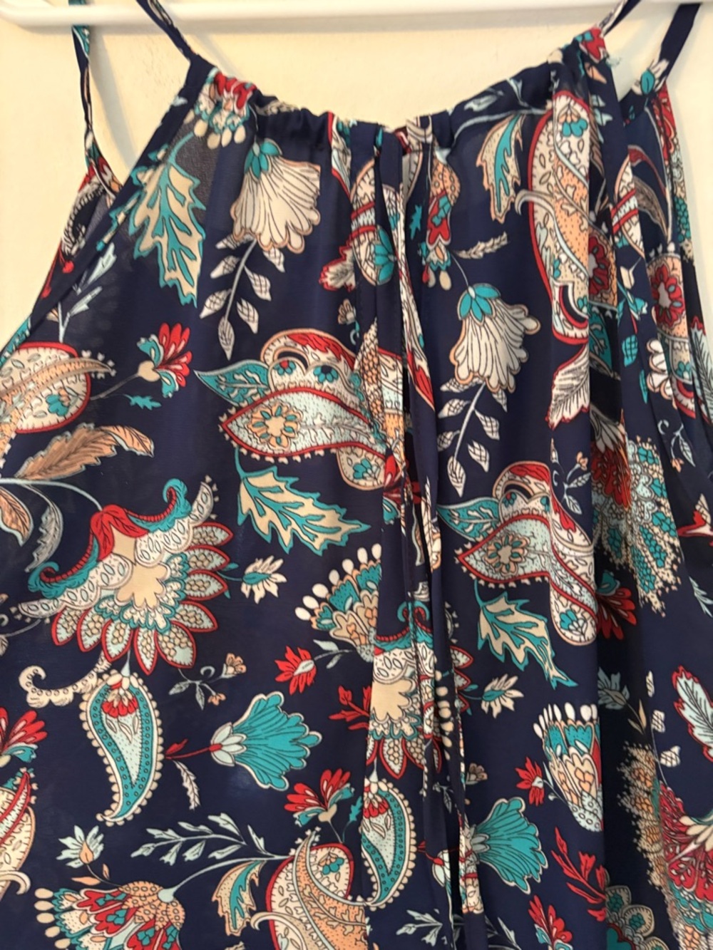 Lilypad Women’s Spaghetti Strap Hi-Lo Tank Top -Paisley Floral Print Sz M - Picture 6 of 8